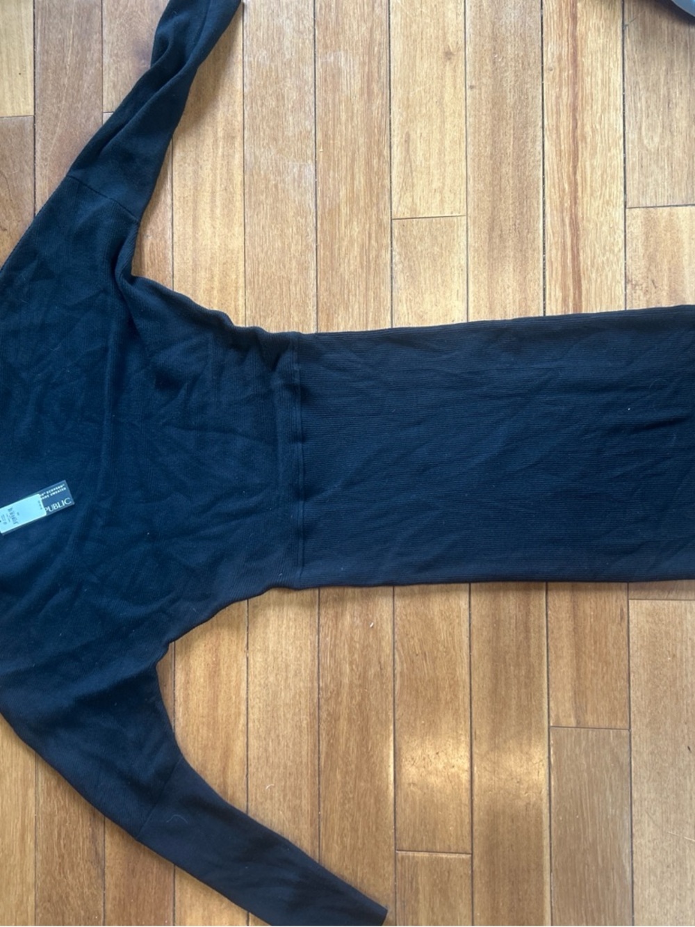 Banana Republic Black Ribbed Knit Sweater dress